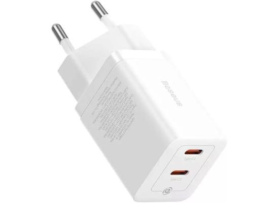 Baseus GaN5 Pro Fast Charger Dual Type C Port, 40W EU, BCT technology- White